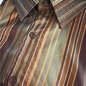 Stacy Adam’s Size 3x 100% Polyester Light Cool Shades If Brown  Button Down